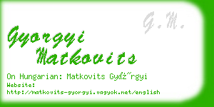 gyorgyi matkovits business card